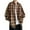 Brown, variant on GigrtiJin Mens Oversized Trendy Shirt Striped Plaid Printed Lapel Long Sleeve Blouse Baggy Button Down Tops with Pocket