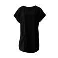 thumbnail image 3 of Hiiko Women's Solid Loose Fit Casual Dress Short Sleeve Drop Shoulder A Line Midi Dress, 3 of 3