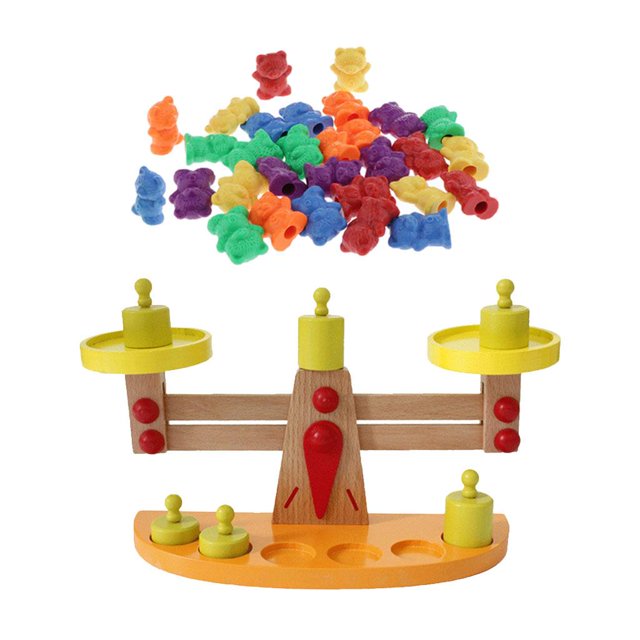Matemáticas Aprendizaje Balance Playset Montessori Juguete de CUTICAT Juguetes de madera para niños