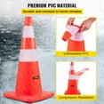 thumbnail image 3 of Safety Cones, 28 in/73 cm Height, 12 PCS PVC Orange Traffic Cone with 2 Reflective Collars and Weighted Base, Used for Traffic Control, Driveway Road Parking and School Improvement, 3 of 11
