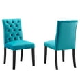 thumbnail image 2 of Modway Duchess Performance Velvet Dining Chairs - Set of 2 in Blue, 2 of 9