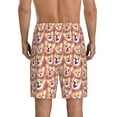 thumbnail image 2 of Balery Corgi Head with Floal Men's Cotton Knit Pajama Shorts Waistband & Pockets,Short Pajama Pants-XX-Large, 2 of 8