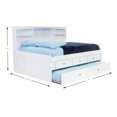 thumbnail image 5 of Discovery World Furniture - Full Size Bed Frame with Headboard Bookcase Captain Day Bed with 3 Drawers & Twin Trundle, Full Size Bed with Storage & Trundle, White, 5 of 5