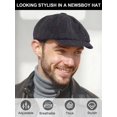 thumbnail image 6 of Kukuzhu Newsboy Cap for Men, Irish Newsies Hat Classic 8 Panel Wool Blend for Old Man Cabbie Driving, 6 of 6
