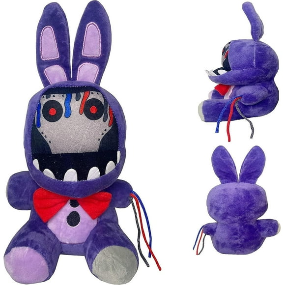 Withered Purple Bunny Plush Toys, 11 Inches Fnaf Security Breach Bonnie Doll, Collectible Nightmare Freddy Plush Toys (withered Purple Bunny)