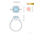 thumbnail image 4 of ANGARA Natural Classic Cushion 1.95 ct Aquamarine Halo Engagement Ring in 14K White Gold for Women (Size-8mm) | March Birthstone, Anniversary, Jewelry Gift for Women | Natural Aquamarine Ring, 4 of 9