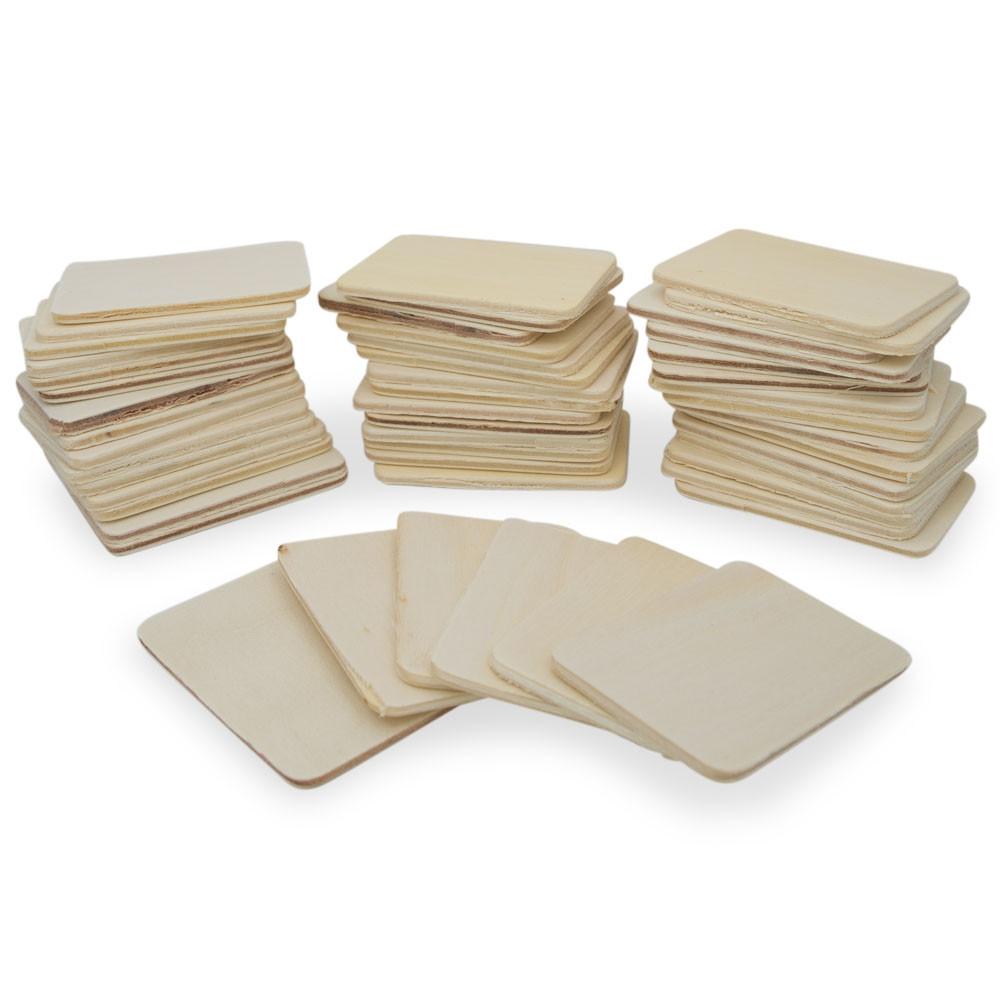 BestPysanky 50 Unfinished Wooden Shapes Craft Cutouts DIY Unpainted