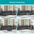 thumbnail image 5 of MUZZ U-Shaped Sectional Sofa, 118''Modular Sectional Sofa with Ottomans, 6-Seater Linen Fabric Couch Set for Living Room, Dark Grey, 5 of 9