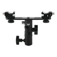 thumbnail image 1 of Dual Hot Shoe Bracket, Light Stand Bracket, Portable  Metal For Most Flash Holding Umbrellas, 1 of 8