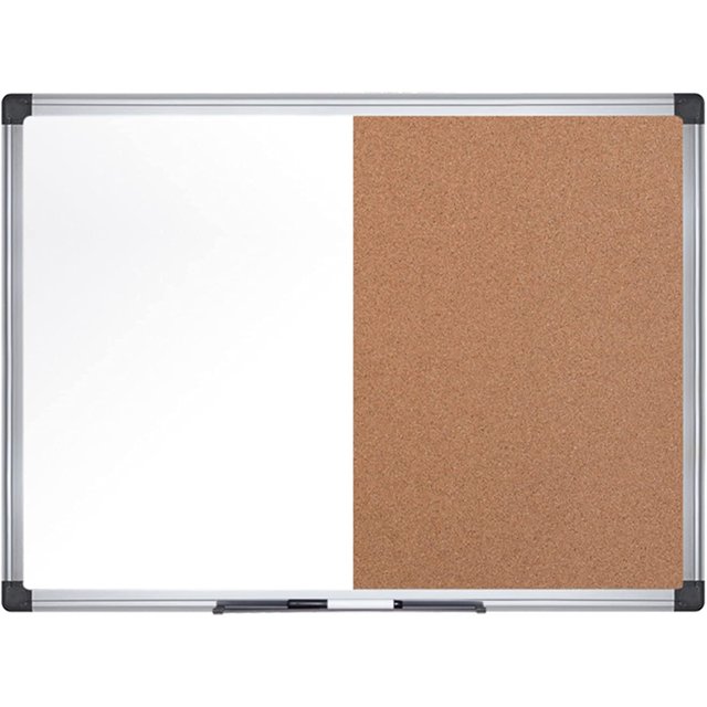 mastervision maya combination board, dry erase / cork bulletin board