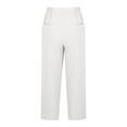 thumbnail image 4 of LLYwey Stretchy Work Pants For Women Women's Fashionable Solid Color Pocket Drawstring Cotton and Linen Pants Female Hiking Pants Long Pant Style H58 White M, 4 of 5