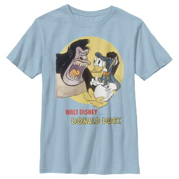 Boy's Mickey & Friends Donald and the Gorilla  Graphic Tee Light Blue Large