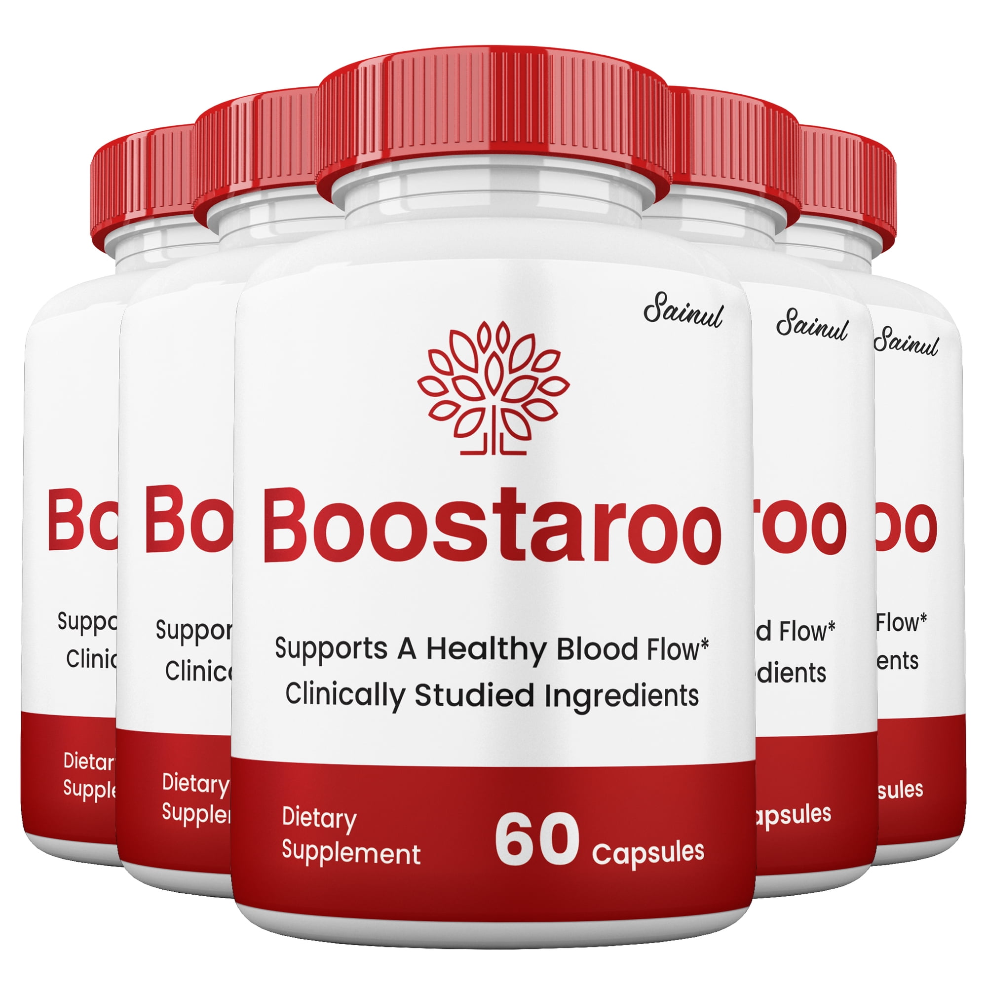 Boostaroo Blood Flow Pills, Maximum Strength for Male Health, Boostaroo Male Supplement (5 Pack)