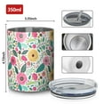 thumbnail image 4 of 12oz Coffee Tumblers Pioneer Flower Floral Print Pattern Stainless Steel Vacuum Insulated Travel Tumbler Coffee Cups Mug with Lid and Straw with Cleaning Brush for Cold & Hot Drinks, 4 of 5