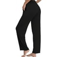 thumbnail image 6 of Womens Lounge Pants with Pockets Wide Leg Sweat Pants Tall Straight Leg High Waist Workout Walking Pants Comfy Lounge Pants Black XXL, 6 of 9