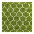 thumbnail image 3 of Unique Loom Trellis Shag Collection Area Rug - Ruby (4' Square Green/Ivory), 3 of 12