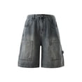 thumbnail image 4 of OSFVNOXV Denim Look Shorts for Men Summer Vintage Jean Short Baggy Distressed Y2K Juniors Shorts 2026 with Zipper Pockets, 4 of 9