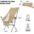 thumbnail image 2 of KingCamp High Back Camping Chairs Lightweight Compact Folding Chair with Armrest & Side Pocket & Carry Bag, Supports 265 lbs Khaki, 2 of 7