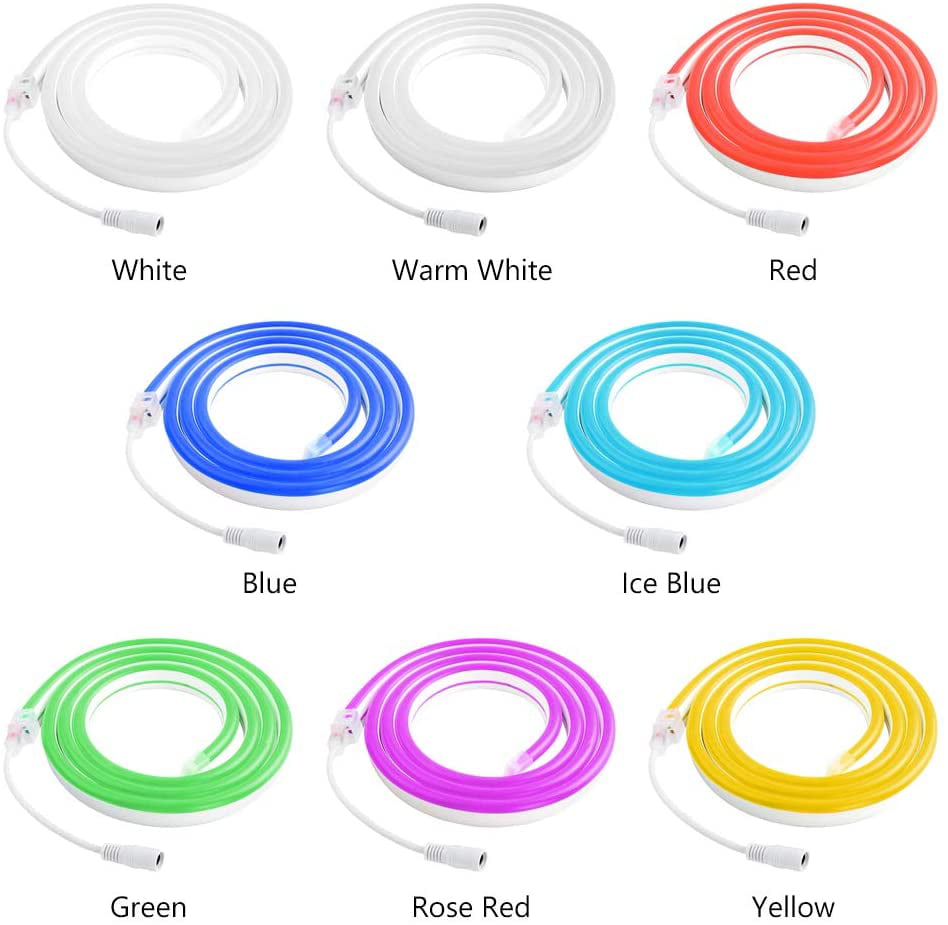 Ice Blue LED Neon Rope Light Waterproof LED Light Strip Home Garden Party Decor 