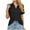 Black, variant on Fesfesfes Tshirts for Womens Fashion Lapel Solid Color Short Sleeve T-shirt Blouse Loose Tops Short Sleeve T Shirts for Women XS(US:2)