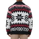 thumbnail image 3 of Suéter de punto con botones y cuello chal de manga larga para hombre 2XL negro rojo, 3 of 6