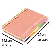 A5 Leather Hardcover Notebook, 300 Pages College Ruled 5 Subject Journal with Removable Dividers Tabs for Work School Note Taking(C)