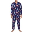 thumbnail image 3 of Honeii pirate owls and boats Pattern Mens Pajamas Set,2pcs Men's Lounge Long Sleeve Sleep Shirt and Pajama Bottoms Sleepwear Set,Mens Pjs Sets-X-Large, 3 of 7