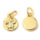 thumbnail image 2 of Brass Charms with Jump Rings Flat Round with Bees Golden 10x8x1.5mm Hole: 3mm, 2 of 3