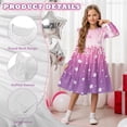 thumbnail image 5 of FKELYI Gradient Pink Cherry Fish Scale Print Girls Ruffle Sleeve Dress A Line Twirly Dress for Kids Midi Soft Fall Dresses Patchwork Playwear Sundress, 13-14 Y, 5 of 6