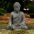 thumbnail image 6 of LuxenHome Gray MgO Meditating Buddha Outdoor Statue, 6 of 10