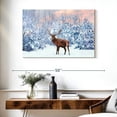 thumbnail image 3 of Elephant Stock Snowy Deer Wall Art - Horizontal Canvas Wall Art - Living Room Wall Decor - Animal Canvas - Blue And Orange Decor - 39" x 26", 3 of 8