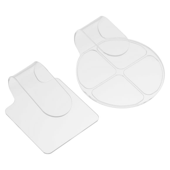 2 paletas cosméticas transparentes de mano para mezclar maquillaje, bandejas acrílicas