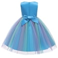 thumbnail image 2 of Little Girl's Sequin Sleeveless Mesh Rainbow Dress for Wedding Party, 2 of 5