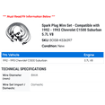 thumbnail image 2 of Spark Plug Wire Set - Compatible with 1992 - 1993 Chevy C1500 Suburban 5.7L V8, 2 of 2