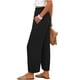 thumbnail image 2 of TaTaai Women's Summer Straight Leg Pants, Loose Fit High Waist Trousers with Pockets, Soft Ruffles and Pleats Design, Perfect for Casual, Beach and Seasonal Wear Gift, 2 of 6