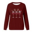 thumbnail image 4 of Nmnitkp Womens Tops Christmas Fleece Sweaters Long Sleeve Fuzzy Sweatshirts Holiday Graphic Shirts Red,L, 4 of 4