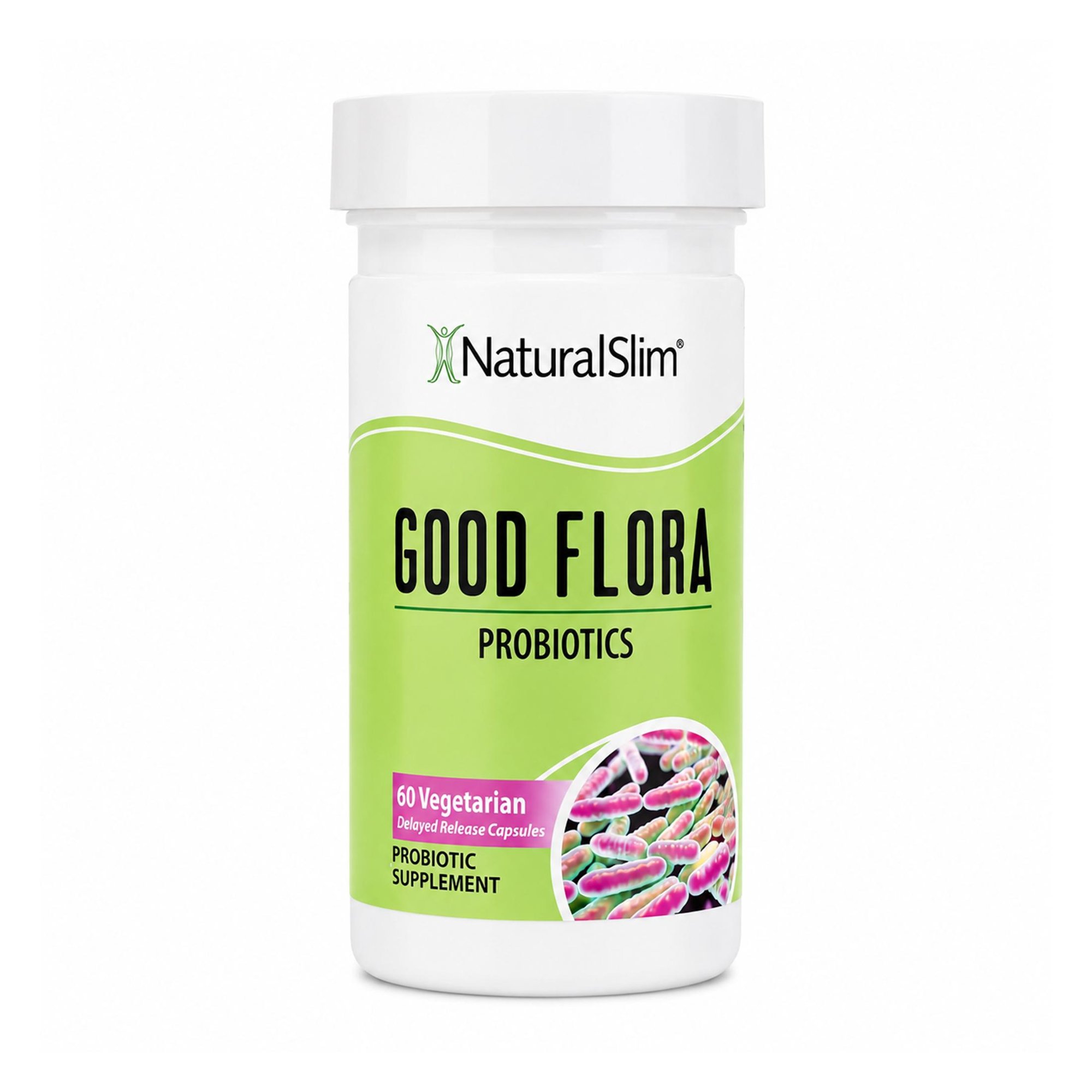 NaturalSlim Probiotic Gentle Formula Supplements for Gut Health, Digestive Health, Immune Support & De-Bloating for Women & Men, 7 Powerful Probiotic Strains, 60 Vegetarian Capsules, Solo