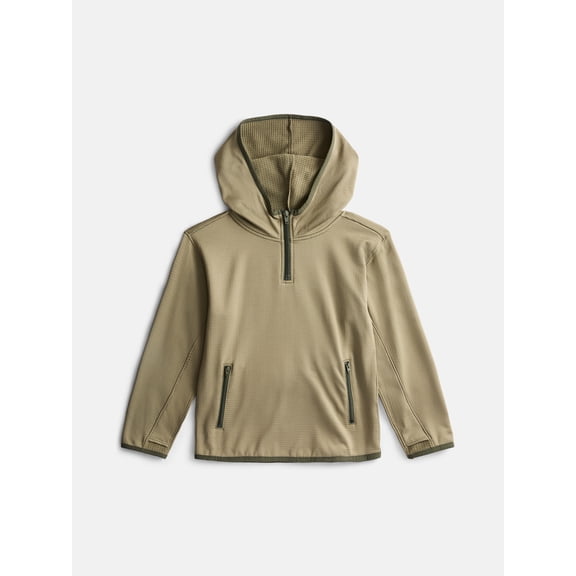 Athletic Works Boys' Fleece Quarter Zip Hoodie Sweatshirt, Sizes 4-18