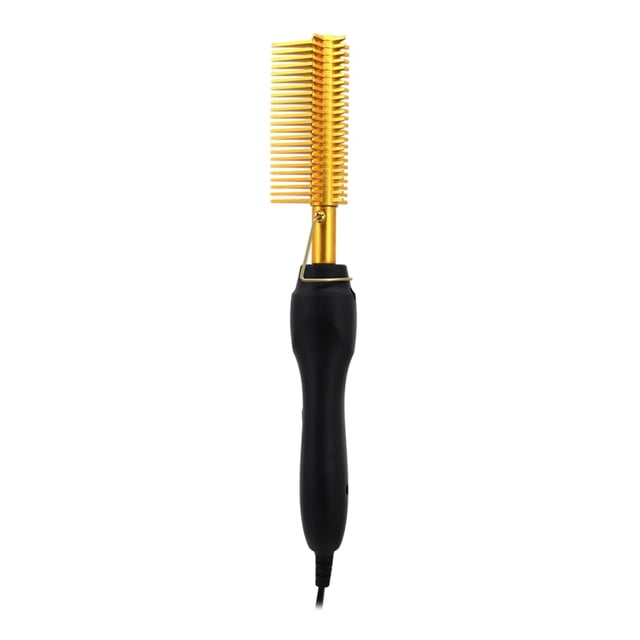 Al Presionar El Cepillo Portátil De Peine De Prensa Caliente Para Cabello Afro, Hombres, Mujeres, AU Golden Sunnimix plancha de pelo con peine caliente