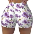 thumbnail image 2 of Lsque Orchids Flowers Pattern High Waisted Biker Shorts for Women-Tummy Control Fitness Athletic Workout Running Yoga Gym Shorts,Moisture-Wicking-, 2 of 9