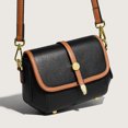 thumbnail image 5 of Bolso bandolera para mujer, de piel auténtica, de moda para primavera y verano, pequeño bolso cuadrado, bandolera, bolso de hombro, bolso pequeño de piel de vaca de color contrastante, 5 of 5