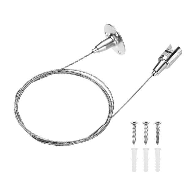 Uxcell 1Pcs Ceiling Sign Hanger, 6.56 ft Stainless Steel Adjustable Wire Cable Picture Hanging