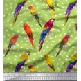 thumbnail image 3 of Soimoi Green Cotton Jersey Fabric Macaw Parrot Bird Decor Fabric Printed Yard 64 Inch Wide, 3 of 3
