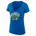 thumbnail image 2 of Women's G-III 4Her by Carl Banks Royal Los Angeles Rams Filigree Logo Lightweight V-Neck Fitted T-Shirt, 2 of 3