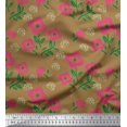 thumbnail image 1 of Soimoi Poly Georgette Fabric Leaves & Floral Artistic Print Fabric by Yard 52 Inch Wide, 1 of 5