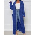 thumbnail image 2 of Chaqueta LIVECLOTH azul real tejida hasta el tobillo para mujer, 2 of 3