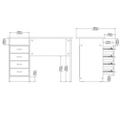 Tvilum Warner 4 Drawer Office Desk with 1 Shelf for Adults, White Finish