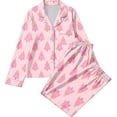 thumbnail image 5 of Riecok Long Sleeve Pajama Set for Women Christmas Xmas Tree Printed 2 Piece PJs Sleepwear Button down Shirt and Pant Holiday Homewear, 5 of 6