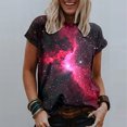 thumbnail image 1 of XMMSWDLA Hauts Décontractés pour Femmes Col Rond Manches Courtes T-Shirts Mode 2025 Printemps Été Coupe Ample Multicolore Yoga Hauts Femme, 1 of 7