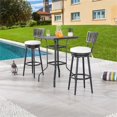 thumbnail image 4 of Patio Festival Rattan 3-Piece Outdoor Bistro Set in Brown Beige & Black, 4 of 10